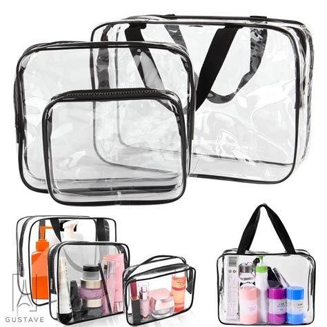 clear plastic make up bags.